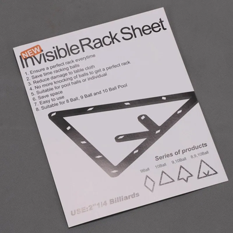

Billiard Game ball Rack Magic Rack Invisible Rack sheet PVC 6pcs/set For 8ball/9ball/10ball