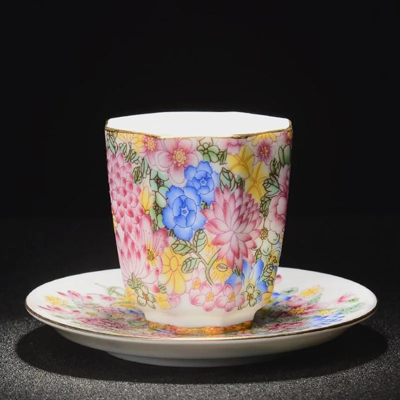 Пастельный цветок чай образец чашки чая ручной цвет синий и белый фарфор Цзиндэчжэнь имитация pick цветы высокий белый porcel