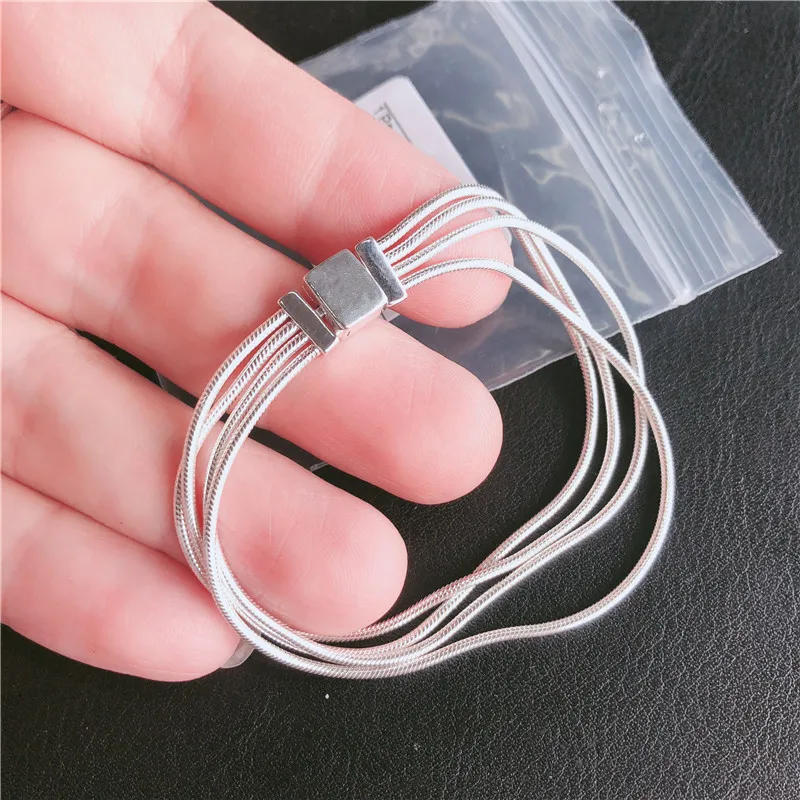 

2019 NEW Charm logo Engraving 925 spring garden bracelets pandoras reflexions multi snake chain for women jewelry DIY,1pz