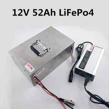 

12V 50Ah 52Ah LiFepo4 battery pack for RV marine golf cart UPS EV energy storage solar LED light motorhome+charger
