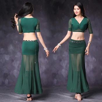 

New Arrival Belly Dance Suit For Ladies Green Purple Black Red Standard Clothes Fitness Women Feminine Practice Costumes Q11177