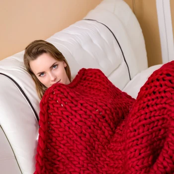 

Super Soft Long Shaggy Fuzzy Faux Knitting Wool Warm Elegant Cozy with Fluffy Sherpa Throw Blanket in solid color