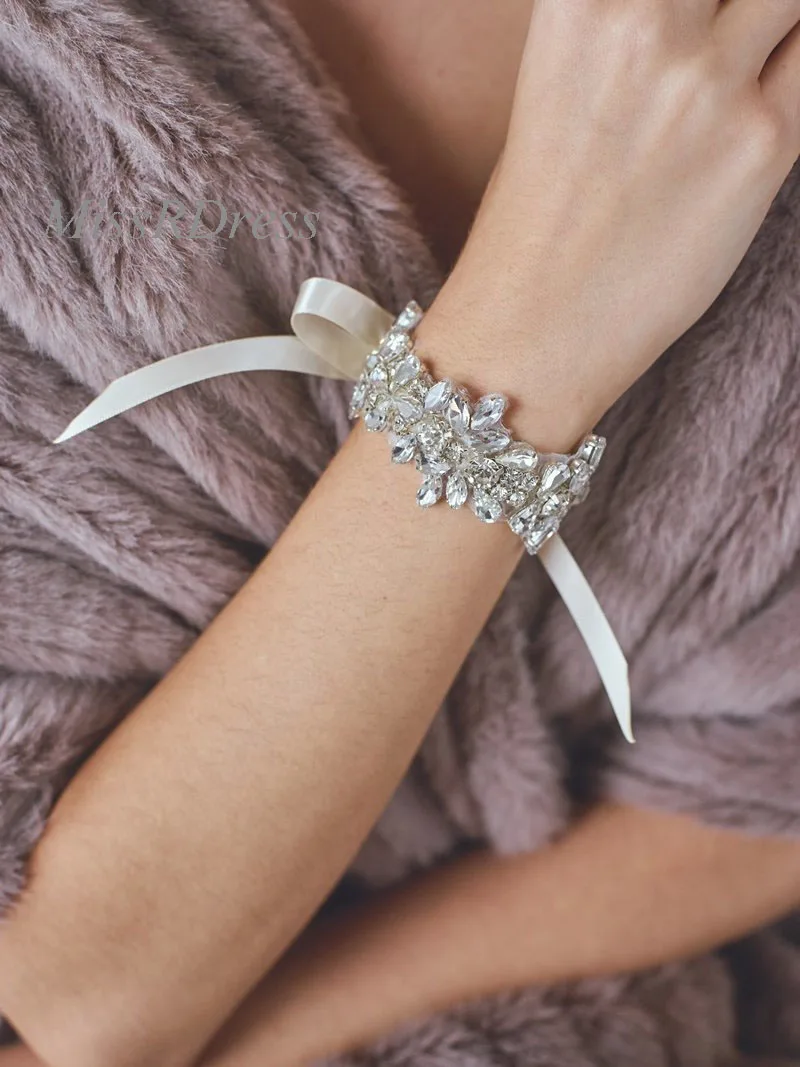 

Handmade Silver Crystal Wedding Cuff MissRDress Bridal Pearl Rhinestone Cuff Jeweled Bracelet rhinestone Bridal Bracelet JK817