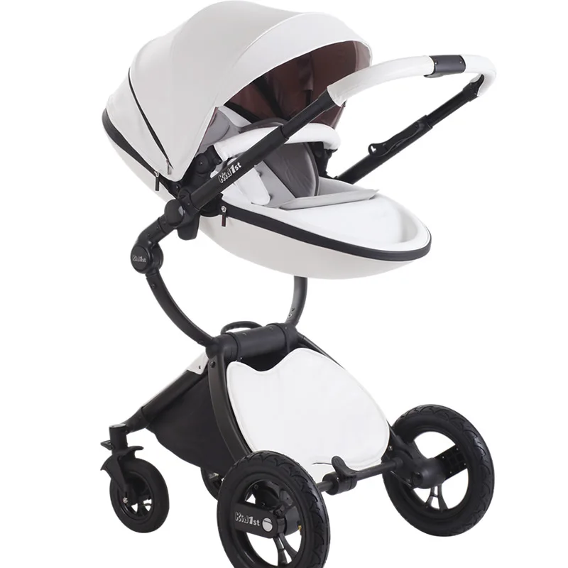 European high Landscape View Stroller Baby cart Four-wheel 2-Hop 1 trolley Two-way baby light Trolley Stroller 2 in 1 free pad afbeelding