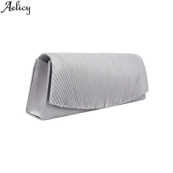 

Aelicy Women Ruched Minaudiere Evening Party Phone Hand Bag High Quality Designed Elegant Solid Hasp Hand Take Bag New