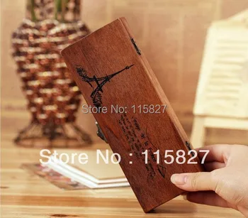 

Free Shipping!Vintage style wooden box Wooden pencil case Stationery Box Wooden desk organization wooden storage box