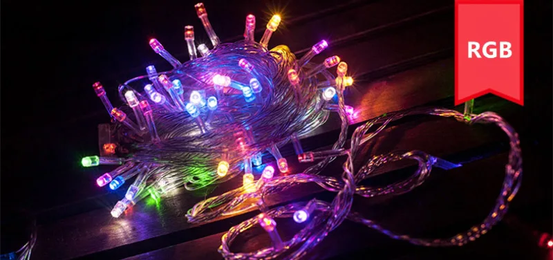 BLUBBLE Рождественский праздничный светильник s водонепроницаемый садовый Квадратный светодиодный светильник AC110-240V 100 головок 10 м праздничный светильник на Хэллоуин - Испускаемый цвет: changeable