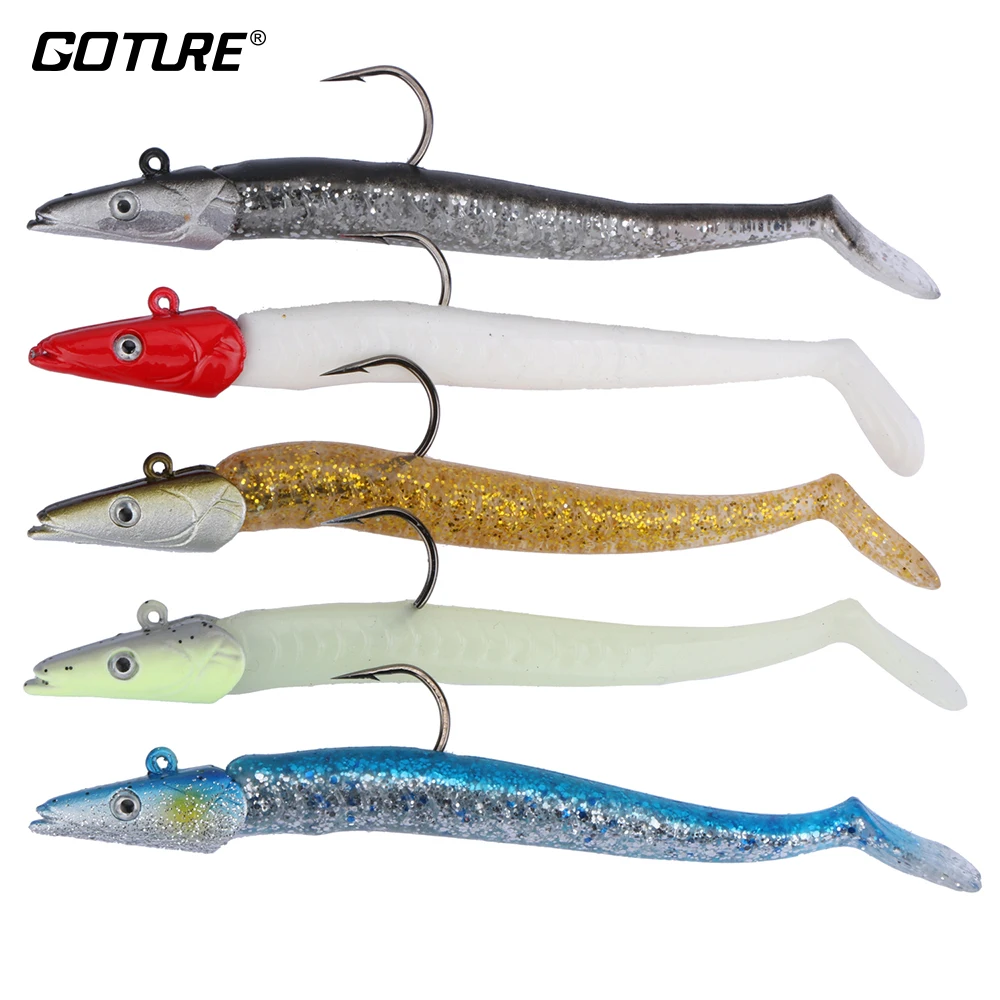 

Goture Jig Head Soft Fishing Lure 11cm 22g 3D Eyes Sinking Artificial Bait Fake Lure for Carp Fishing Fresh Salt Water pesca