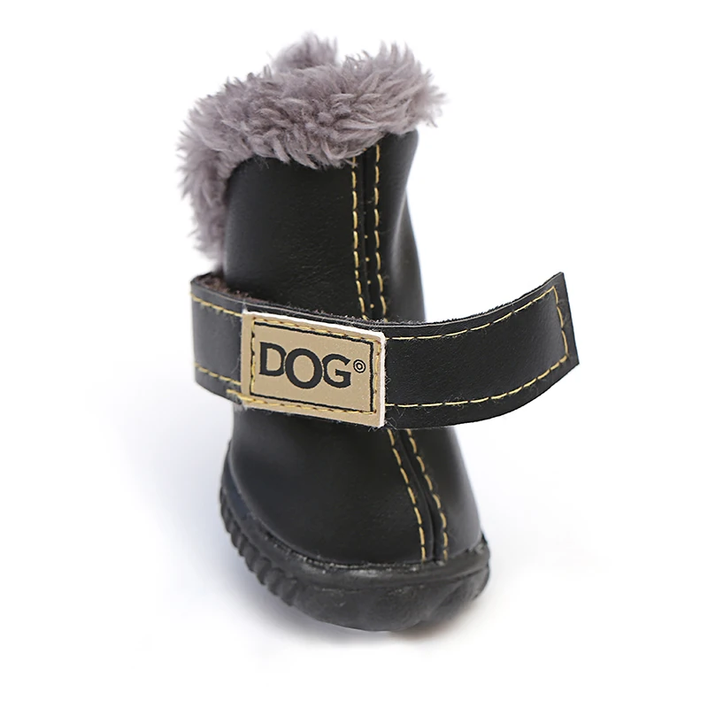 4 Pcs/set Fashion Dogs Winter Snow Boots Leather Dog Shoes For Chihuahua Waterproof Anti Slip Pet Small 5 Sizes|dog shoes for chihuahua|dog