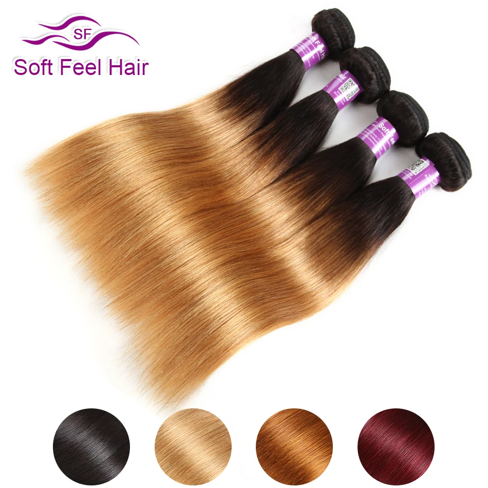 Hot Offer Soft Feel Hair 1b 99j Blonde Brown Ombre Hair Bundles