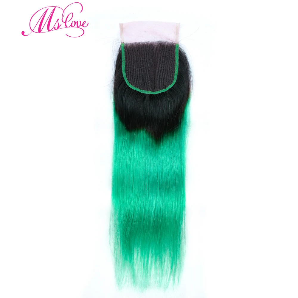 Ms Love Pre Colored Tb/Green Ombre Hair Bundles With Closure Brazilian Straigh Hair Bundles With Closure 4*4 Remy Human Hair Ms Love Pre Colored Tb/Green Ombre Hair Bundles With Closure Brazilian Straigh Hair Bundles With Closure 4*4 Remy Human Hair
