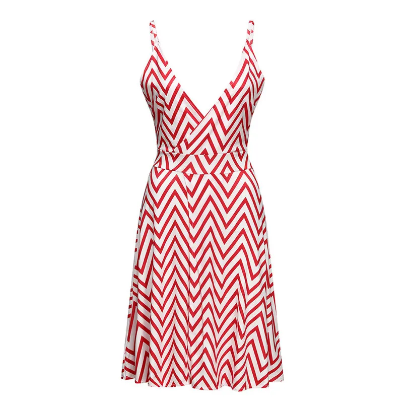 Fashion New Women Summer Casual Daily Lady Elegant Dress Striped Sleeveless Casual Cocktail Party Dress #4A17   (8)