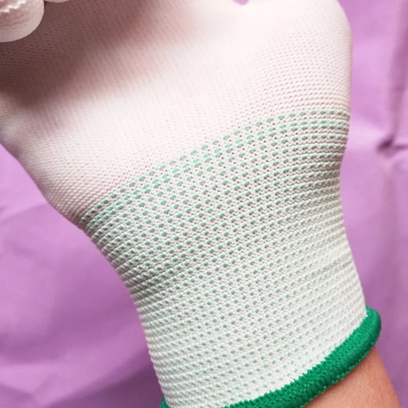 Антистатические перчатки антистатические электронные рабочие перчатки с полиуретановым покрытием с покрытием ладони, противоскользящие для защиты пальцев