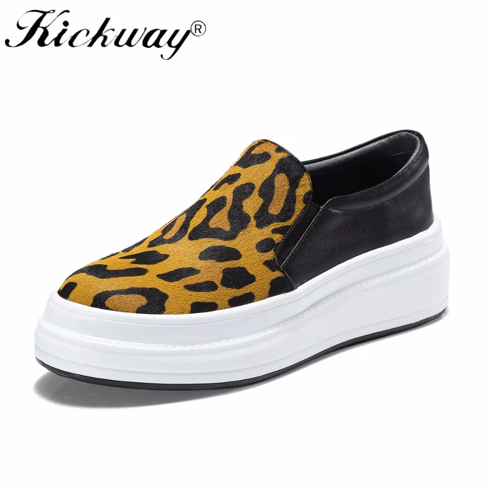 Women Flat Platform Casual Shoes Spring Autumn Women Genuine Leather Loafers Fashion flats Leopard Horsehair Shoes Woman Kickway Women Flat Platform Casual Shoes Spring Autumn Women Genuine Leather Loafers Fashion flats Leopard Horsehair Shoes Woman Kickway