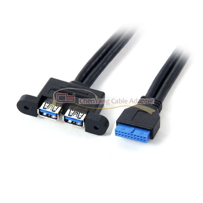 10 шт./лот, состоящий из универсального адаптера на 2 USB 3,0 Тип панели материнская плата 20P кабель 50 см