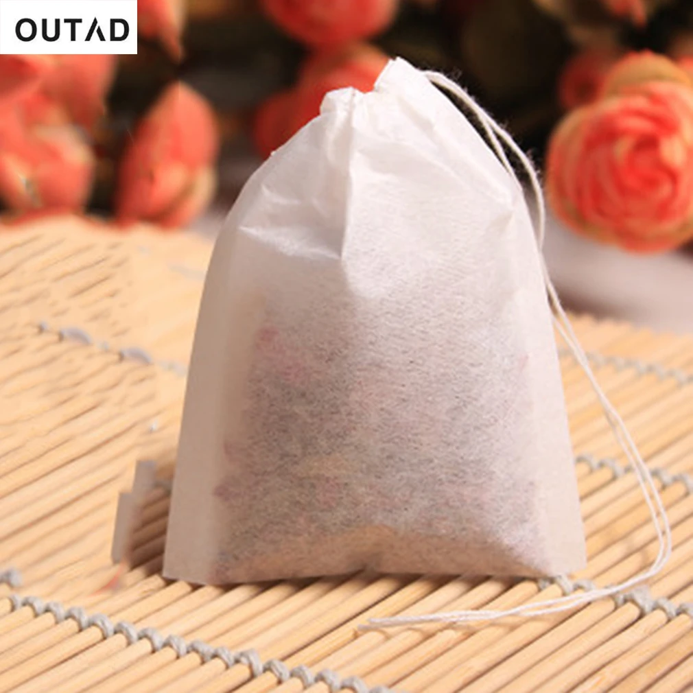 

100pcs/lot Home Use Empty Teabags String Heat Seal Filter Paper Herb Loose Tea Bags Teabag For Home and Travel Necessities