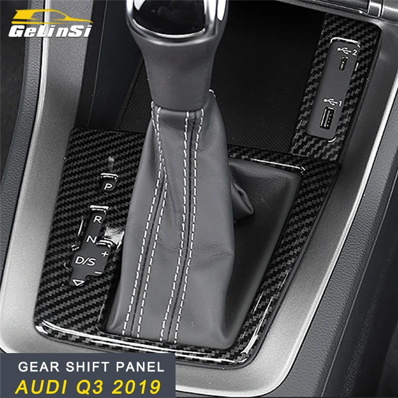 

GELINSI Car Styling Gear Shift Drink Cup Holder Panel Cover Frame Trim Sticker Chrome Interior Accessories for Audi Q3 F3 2019