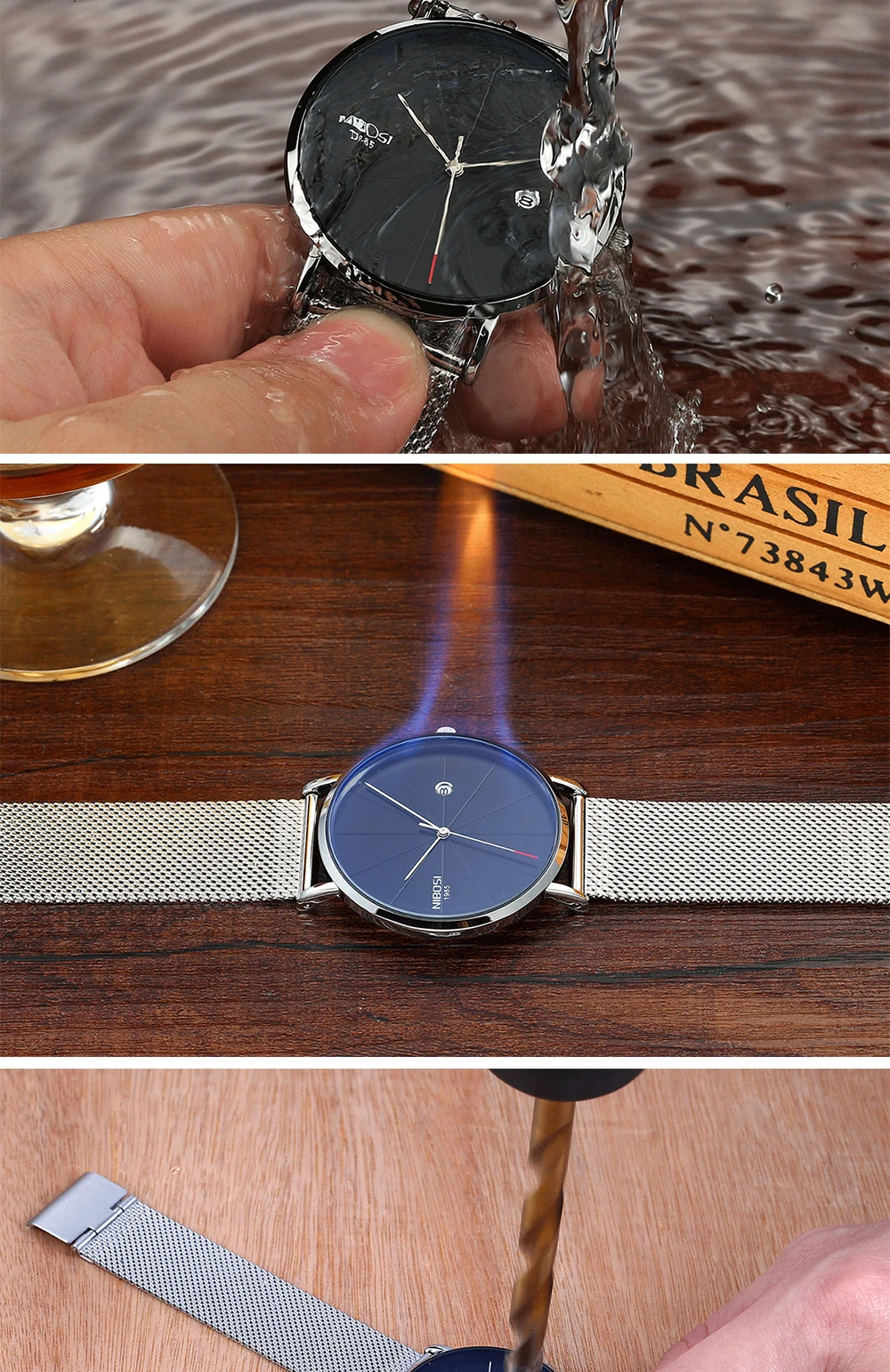 NIBOSI простые мужские s часы лучший бренд класса люкс кварцевые часы мужские повседневные тонкие сетчатые стальные водонепроницаемые спортивные часы Relogio Masculino