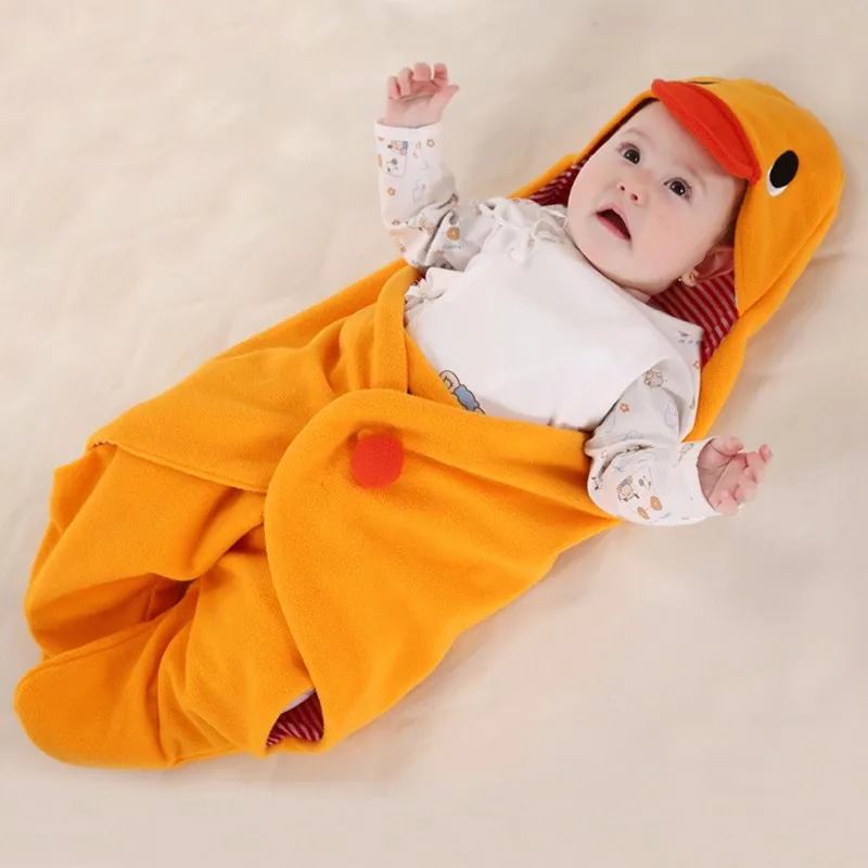 Милый ребенок спальный мешок ноги для коляски Зима младенческой сна мешок мультфильм новорожденных Конверты для малышек теплый Муслин