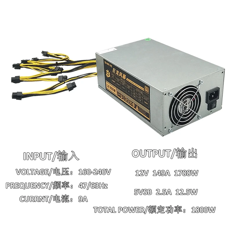 PC التعدين حالة امدادات الطاقة 1800 W حامل الخادم PSU 6PIN * 10 ل Antminer A4 A6 S7 S9 E9 L3 l3 + D3 R4 BTC LTC اندفاعة امدادات الطاقة PC التعدين حالة امدادات الطاقة 1800 W حامل الخادم PSU 6PIN * 10 ل Antminer A4 A6 S7 S9 E9 L3 l3 + D3 R4 BTC LTC اندفاعة امدادات الطاقة