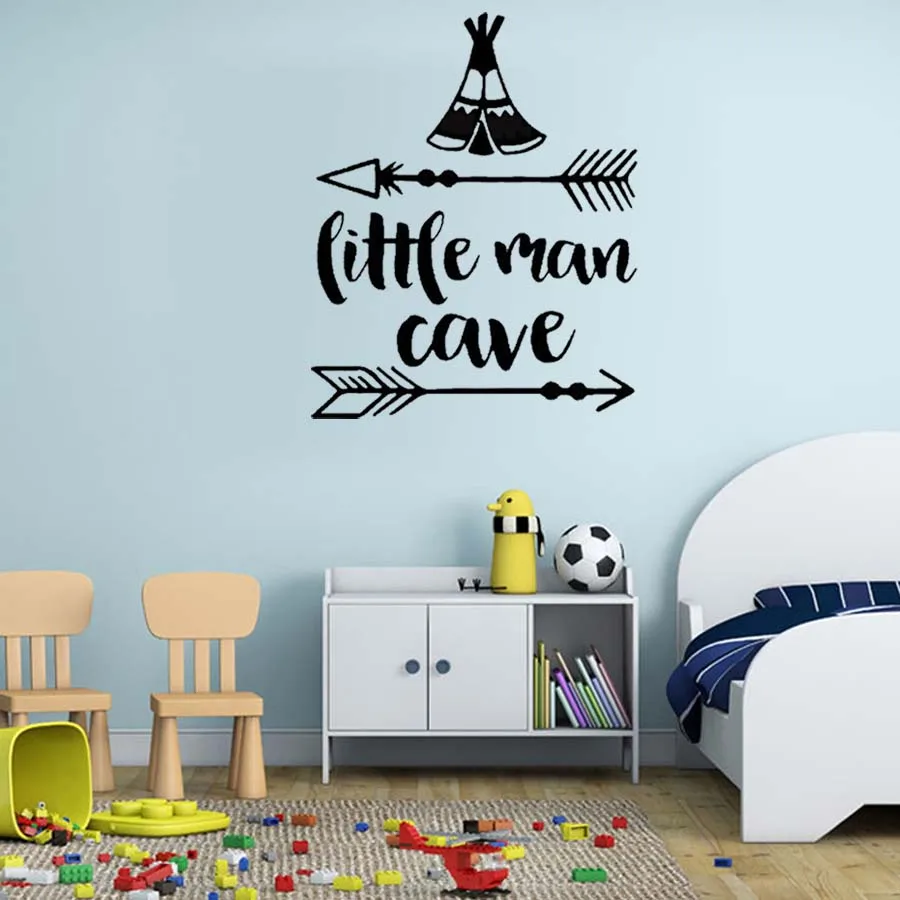 

Little Man Boy Cartoon Wall Sticker Kids Bedroom Removable Wallpaper Art Decals Nursery Room DIY Home Decor Vinyl Arrow Stickers