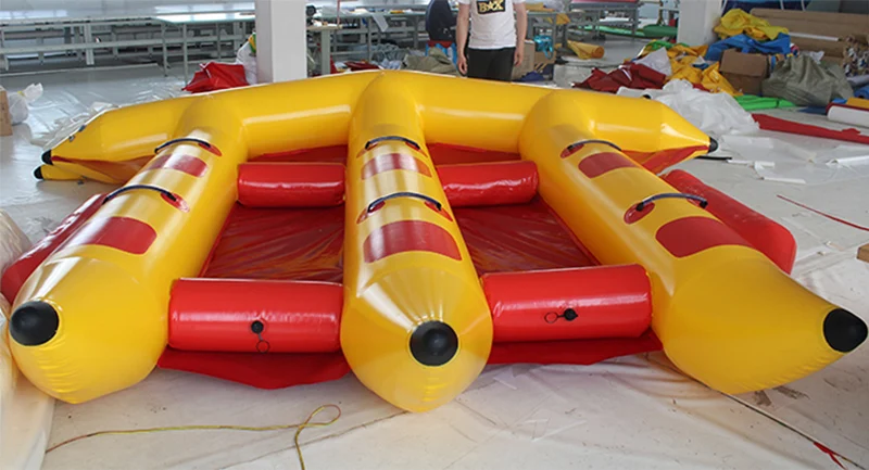 Летние Водные Игры надувная лодка банан летающая рыба лодка Comercial одна трубка 6 Seaters воды плавающие игрушки для взрослых