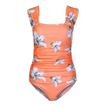Pregnant Swimwear Summer Floral Pattern Women Flower Print Bikinis Pregnancy Swimsuit Plus Size Beachwear for Maternity Wear plus size short sleeve floral pattern swimwear for women