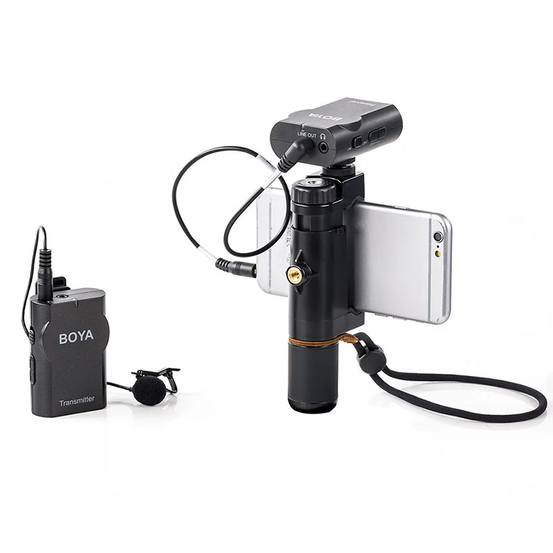 

BY-WM4 Wireless Studio Condenser Microphone System Lavalier Lapel Interview Mic for iPhone Canon Nikon Camera Smooth 4