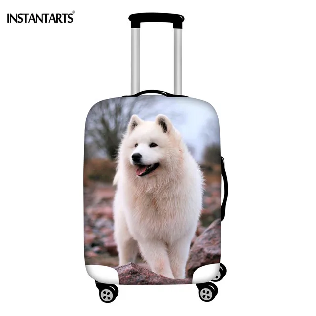 INSTANTARTS собака самоед с принтами для багажа Чехлы для 18-30 дюймовая молния водонепроницаемый спандекс Дорожный чемодан на колесиках Чехлы Прямая поставка - Цвет: HMC1077