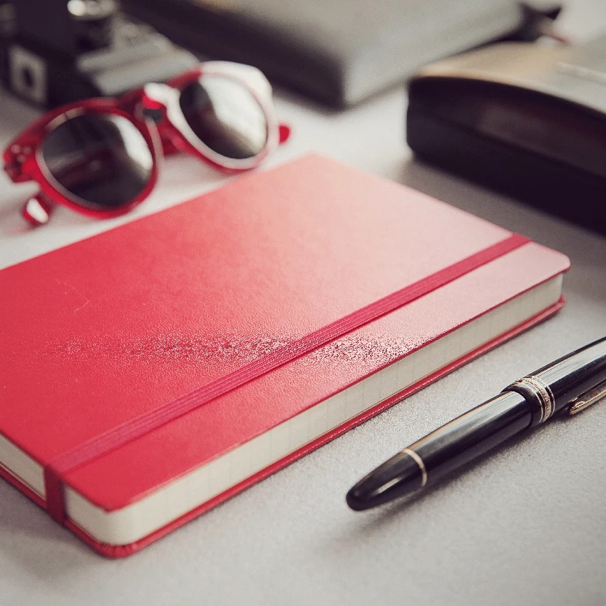 Business Office Classic Retro Black Red Notebook Imitation Leather High