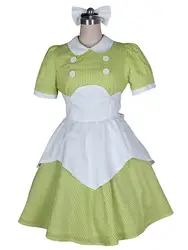 BioShock Little Sister зеленые клетчатые Косплэй костюм mp001632
