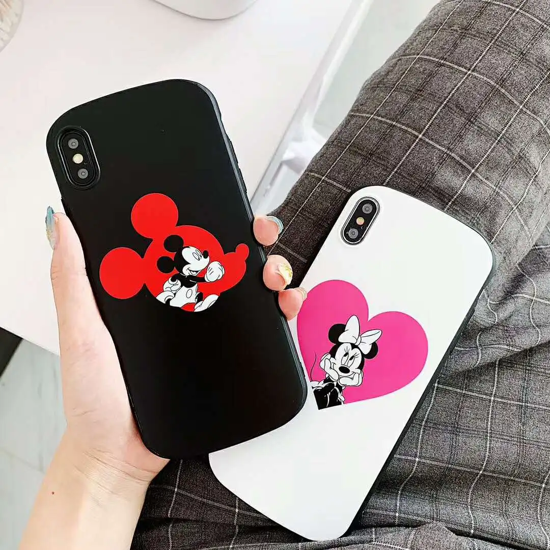 

Luxury Cartoon Anime Disneys Minnie Mickey Mouse Case for iphone x xr xs max 6 6s 7 8 Plus arc Shield phone back cover Fundas