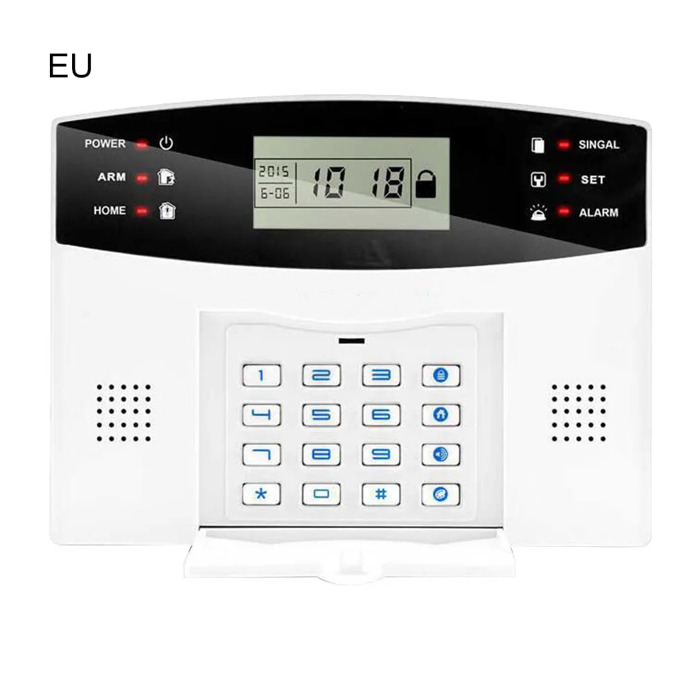 LCD IR GSM Alarm IOS Android APP Control Wireless Home Burglar Alarm System Two Way Intercom SMS Notice for Power Off