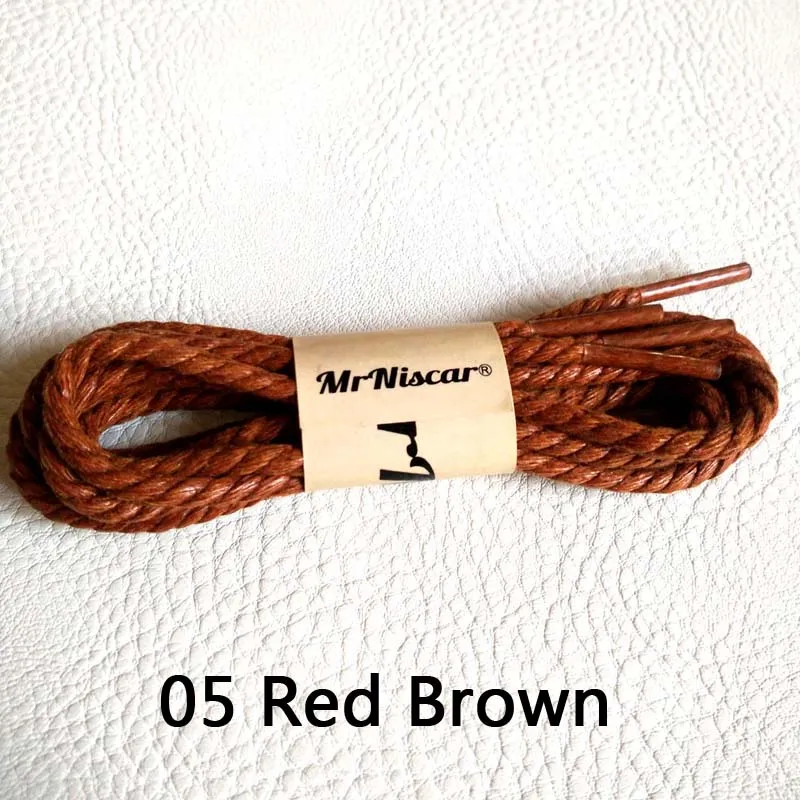 Mr. Niscar/2 пары, Круглый хлопковый, вощеный шнурок Пейсли, водонепроницаемые Вощеные шнурки для обуви, шнурки для обуви, шнурки для обуви - Цвет: 05 Red Brown