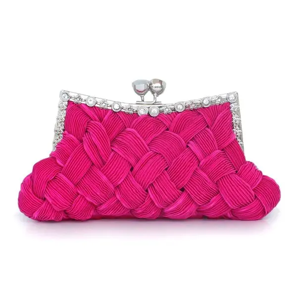 

Silk Silk Shell With Rhinestone Evening Bag Handbag Purse Clutch 183M32T