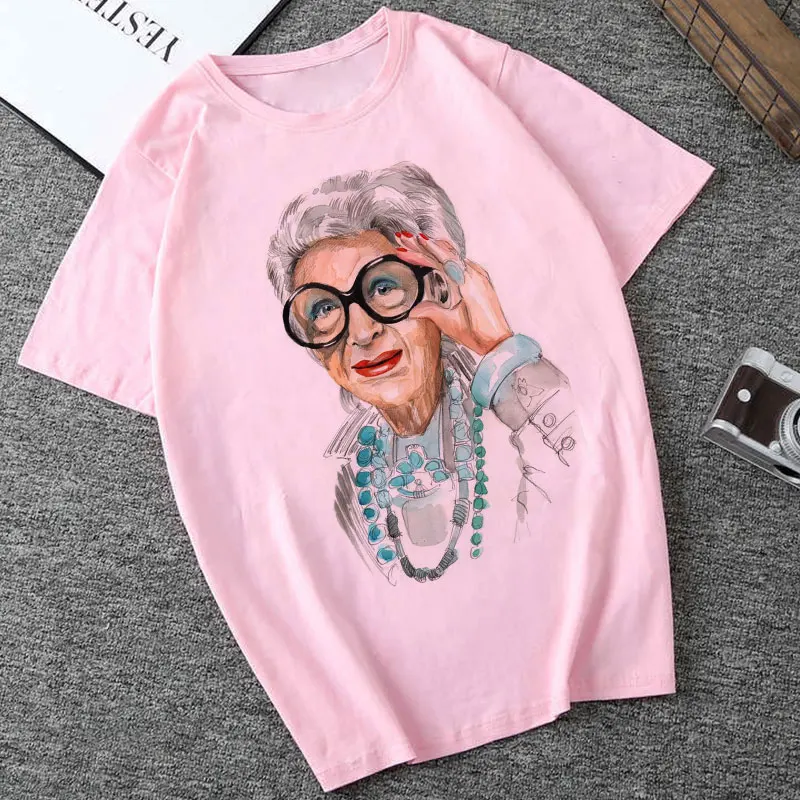 Women Clothes 2019 Harajuku Aesthetics T Shirt Women Old Woman Print Tops Tees Casual Korean Kawaii Streetwear Camiseta Mujer