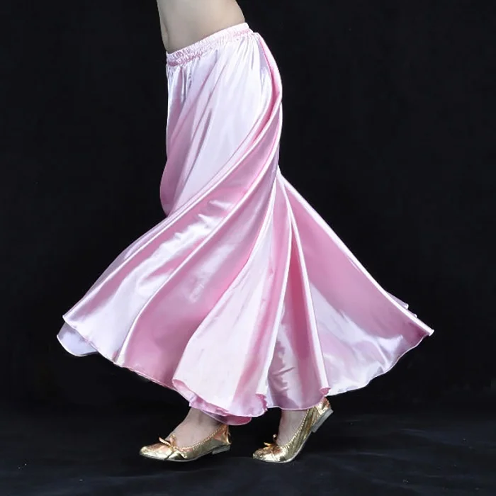 Новинка, женские модные длинные юбки, высокая талия, плиссированная юбка макси, блестящая металлическая шелковая юбка-пачка, элегантные вечерние юбки для танцев - Цвет: Розовый
