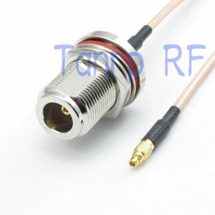 

6in MMCX male plug to N female nut bulkhead RF adapter connector 15CM Pigtail coaxial jumper cable RG316 extension cord