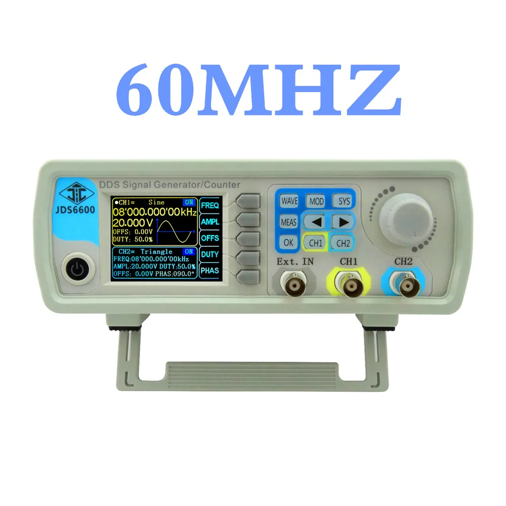 JDS6600 серии DDS генератор сигналов 60 МГц цифровой двухканальный контроль частоты метр произвольной синусоидальной формы 20% скидка