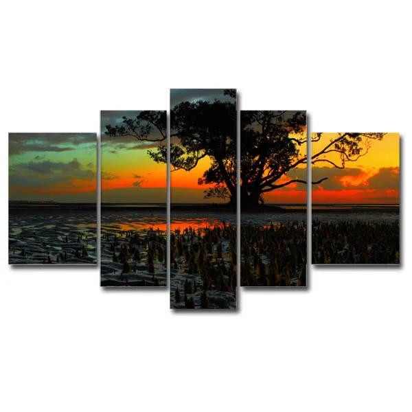 

Tree Landscape Print Canvas Art Paintings Modern Artwork for Home Wall Decor 5 Panel Sets Canvas Prints (Unframed)