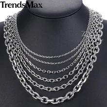 3-10mm Collana In Acciaio Inox Per Gli Uomini Le Donne di Colore Argento Rolo Catena a maglia della Collana Gioelleria Raffinata E Alla Moda All'ingrosso 18-36
