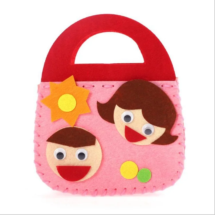 Нетканая Ткань DIY сумка Детская игрушка Ремесло Мини сумка Нетканая ткань красочная ручная работа сумка Мультяшные животные детские сумки