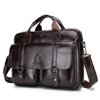 

Brand Retro Genuine Leather Men Totes Hand Bag Large Business Office Work Men's Shoulder Briefcase Leisure Tote Messenger Bag