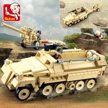 Sluban Compatible Military Tank World War ii German Army Troops Building Blocks Bricks Helicopter Model Toys