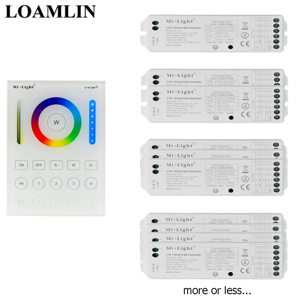 Светодиодный контрольный светильник B8 Сенсорная панель 2,4G RGB+ CCT пульт дистанционного управления Wifi Ibox1/2 управления Ls2 5 в 1 для RGB/RGBW/RGBWW/RGB+ CCT Светодиодная лента