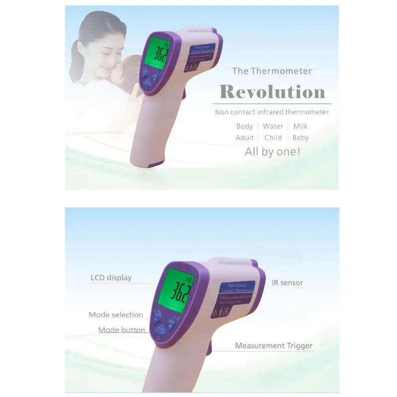 Digital Infrared Thermometer Pyrometer Body Surface termometro Aquarium laser Thermometer Non-Contact Outdoor thermometer (3)