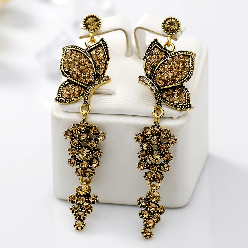 butterfly rhinestone earrings for women 3