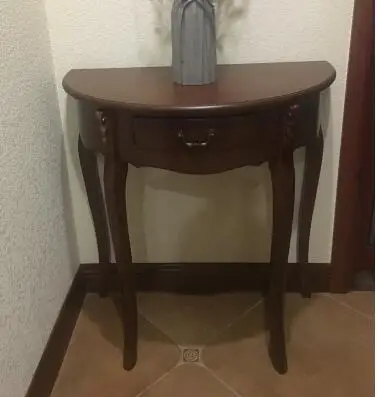 Luxury hall entrance half round table European ivory white entrance table side table simple modern entrance cabinet. Luxury hall entrance half round table European ivory white entrance table side table simple modern entrance cabinet.