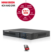 5 EM 1 DVR 4 Canais 4CH 1080 P/1080N/960 P/720 P/960 H AHD-NH NVR 4CH Entrada De Áudio Multi-idioma alarme DVR Frete Grátis