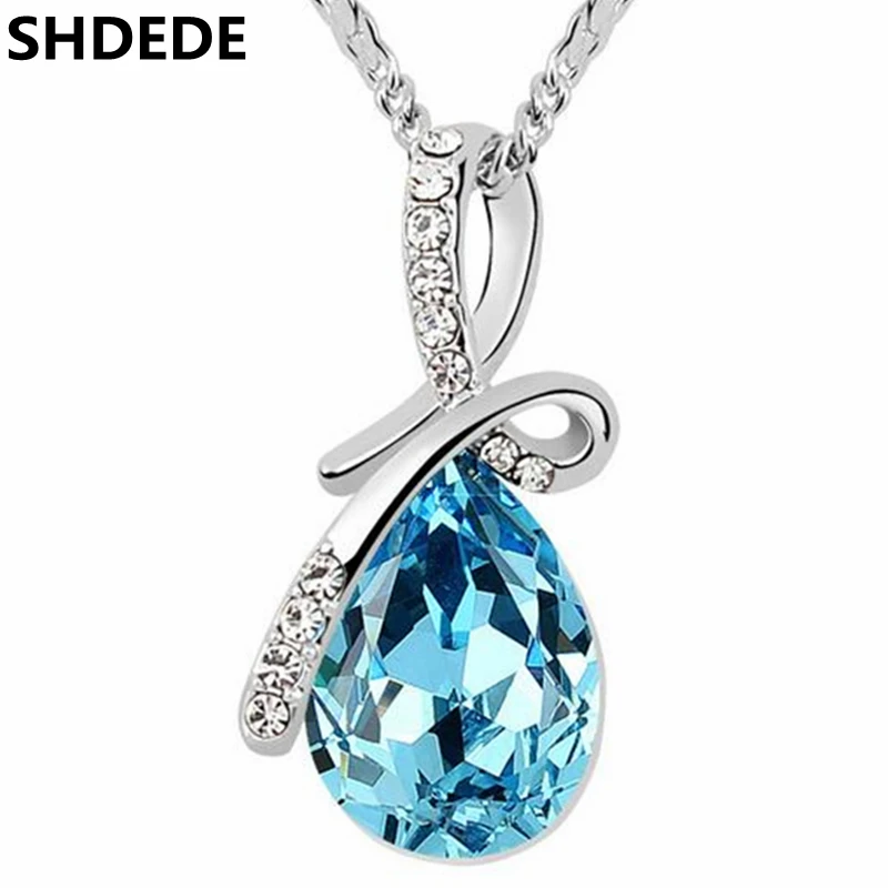 

SHDEDE Water Drop Necklace Pendants Crystal from Swarovski Elements Women High Quality Fashion Jewelry -8315